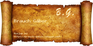 Brauch Gábor névjegykártya